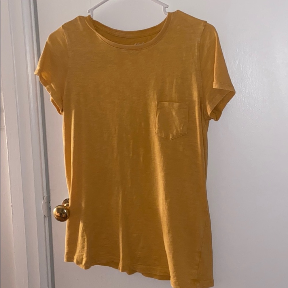 plain yellow pocket tee